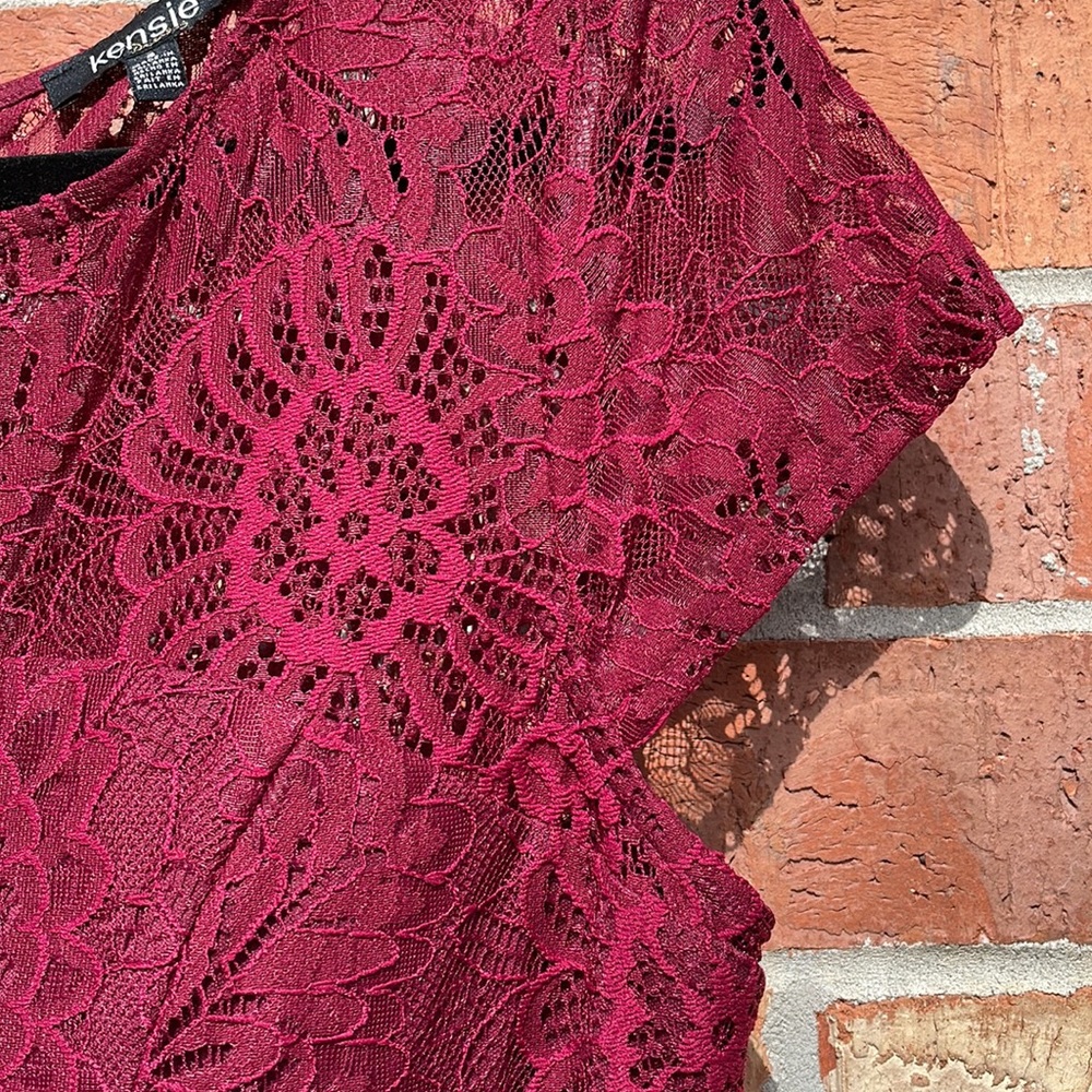 Kensie Size 8 Dress lined lace cap sleeve beautiful details Rear Zipper - Picture 4 of 13